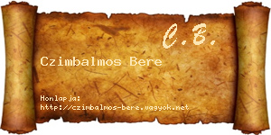 Czimbalmos Bere névjegykártya